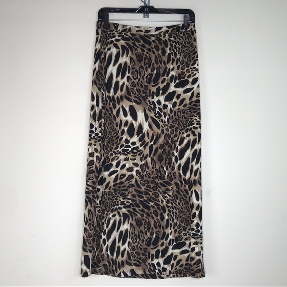 Notations Dresses & Skirts - Notations Animal Print Skirt Leopard Cheetah Maxi